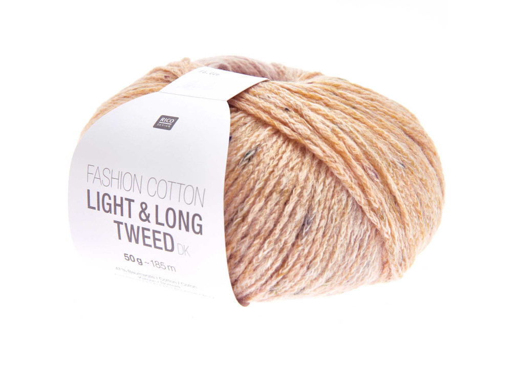 Włóczka Fashion Cotton Light & Long Tweed DK - Rico Design - Peach, 50 g