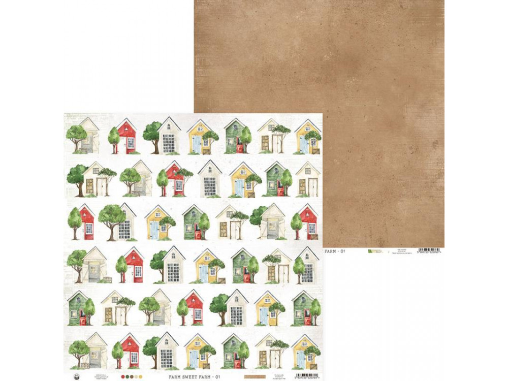 Papier do scrapbookingu 30,5 x 30,5 cm - Piątek Trzynastego - Farm Sweet Farm 01