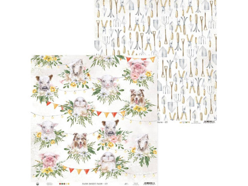 Papier do scrapbookingu 30,5 x 30,5 cm - Piątek Trzynastego - Farm Sweet Farm 03