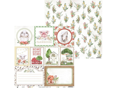 Papier do scrapbookingu 30,5 x 30,5 cm - Piątek Trzynastego - Farm Sweet Farm 05