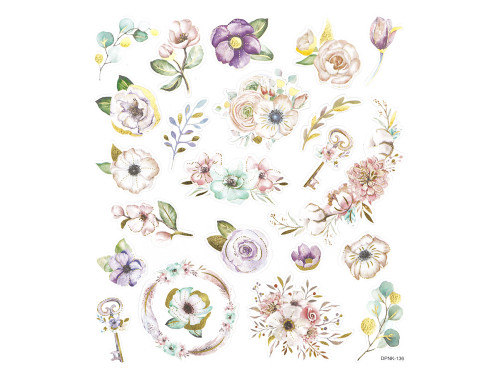 Naklejki ze złoceniami - DpCraft - Boho Florals, 22 szt.