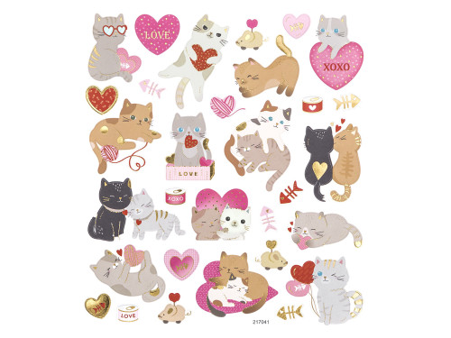 Stickers with gilding - DpCraft - Cats, 31 pcs