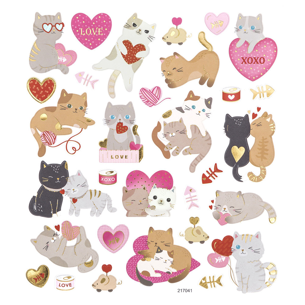 Stickers with gilding - DpCraft - Cats, 31 pcs