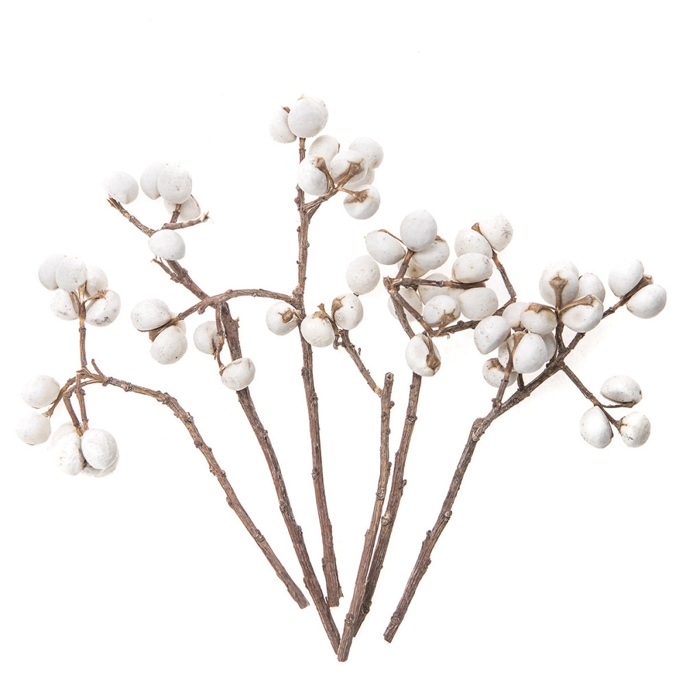Branches with white balls - DpCraft - 10 cm, 10 g