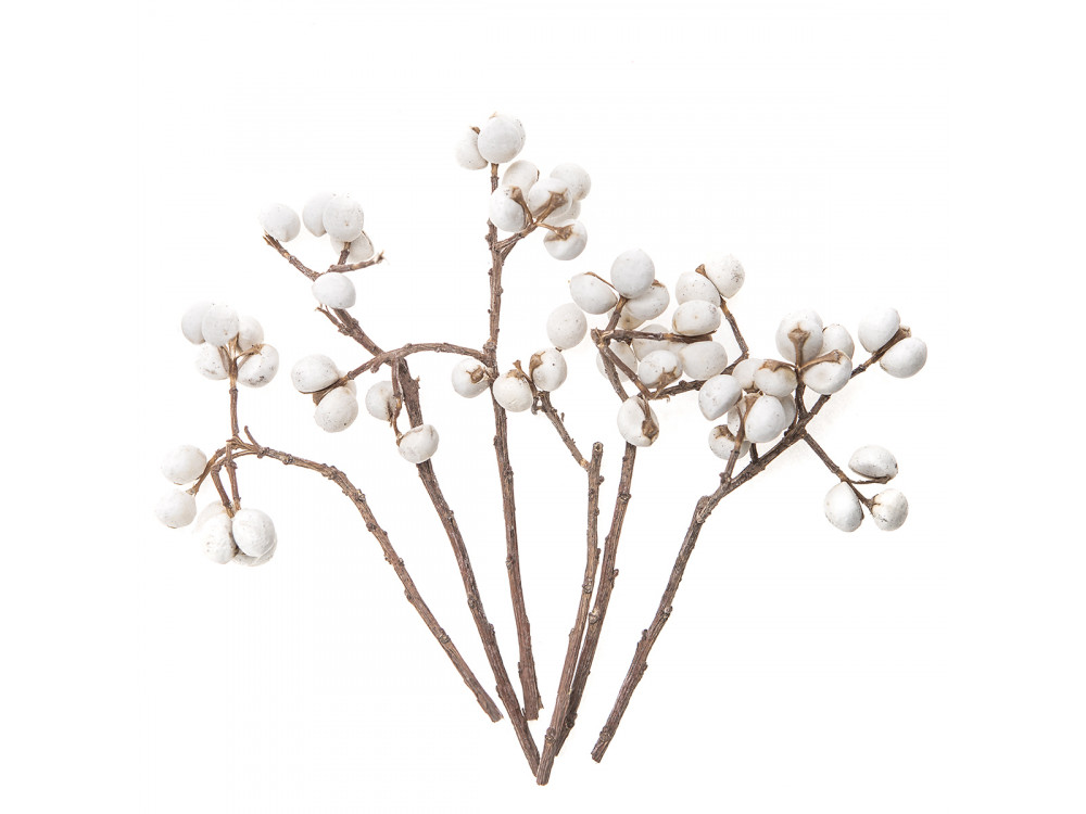 Branches with white balls - DpCraft - 10 cm, 10 g