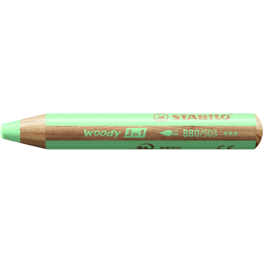 Kredka dla dzieci Woody 3 w 1 - Stabilo - zielona pastelowa