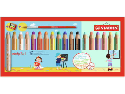 Set of Woody 3 in 1 pencils - Stabilo - 18 pcs