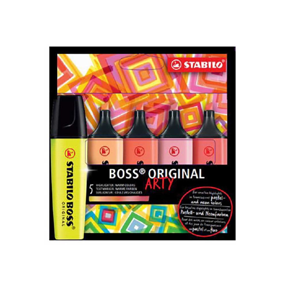 Boss highlighters set - Stabilo - Warm Colors, 5 pcs