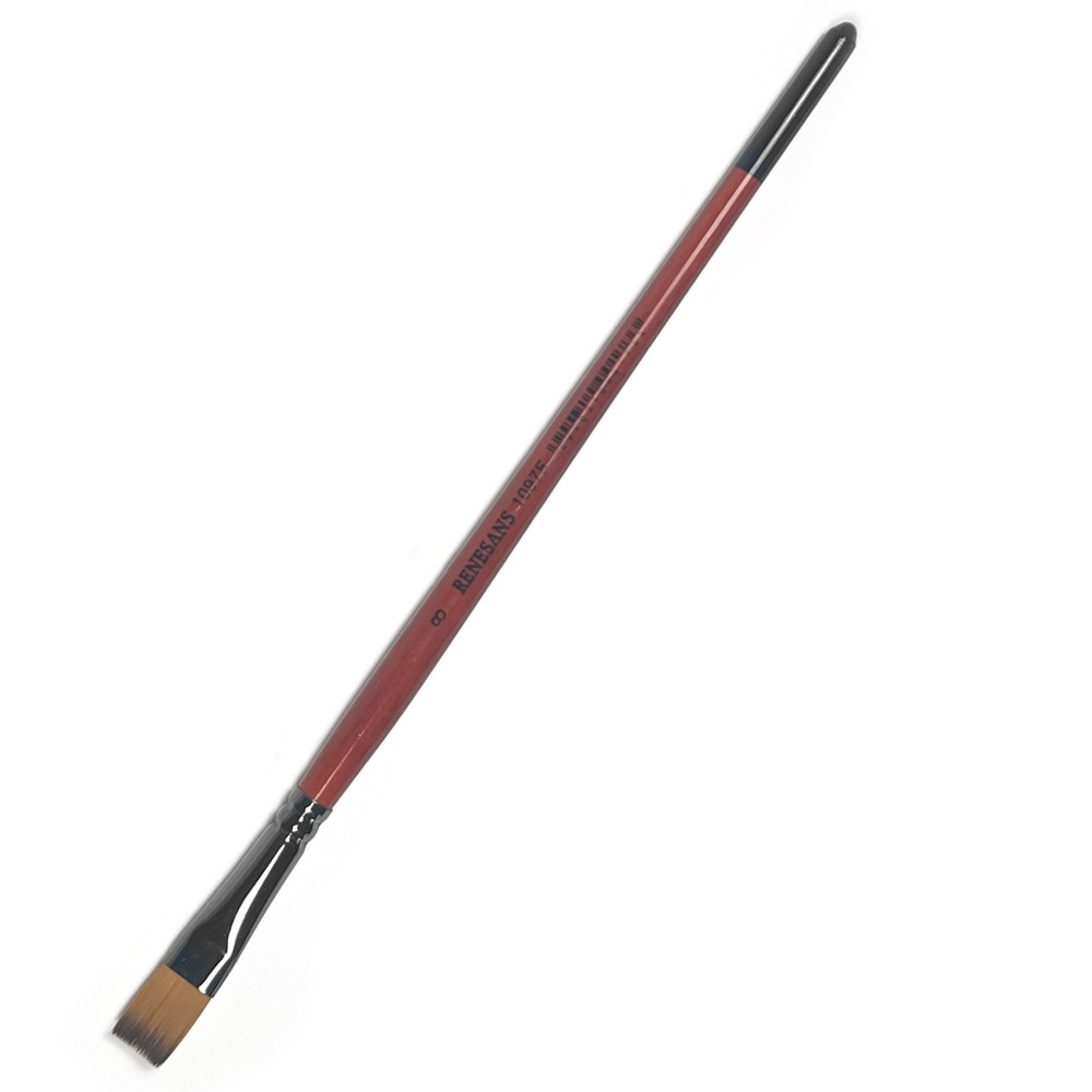 Flat, synthetic brush, 1097F series - Renesans - short handle, no. 8