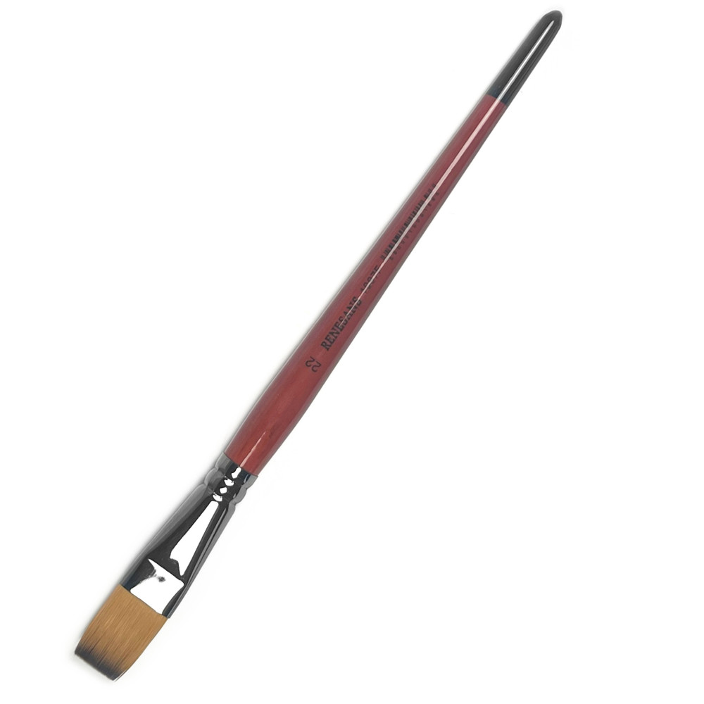 Flat, synthetic brush, 1097F series - Renesans - short handle, no. 22