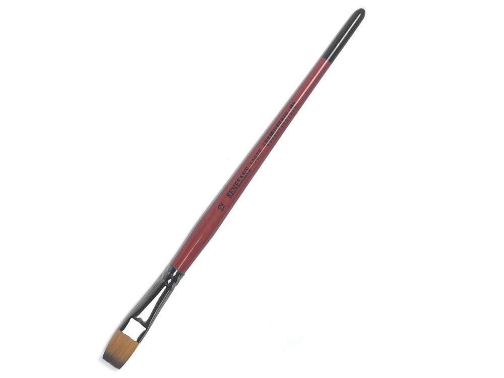 Flat, synthetic brush, 1097F series - Renesans - short handle, no. 12