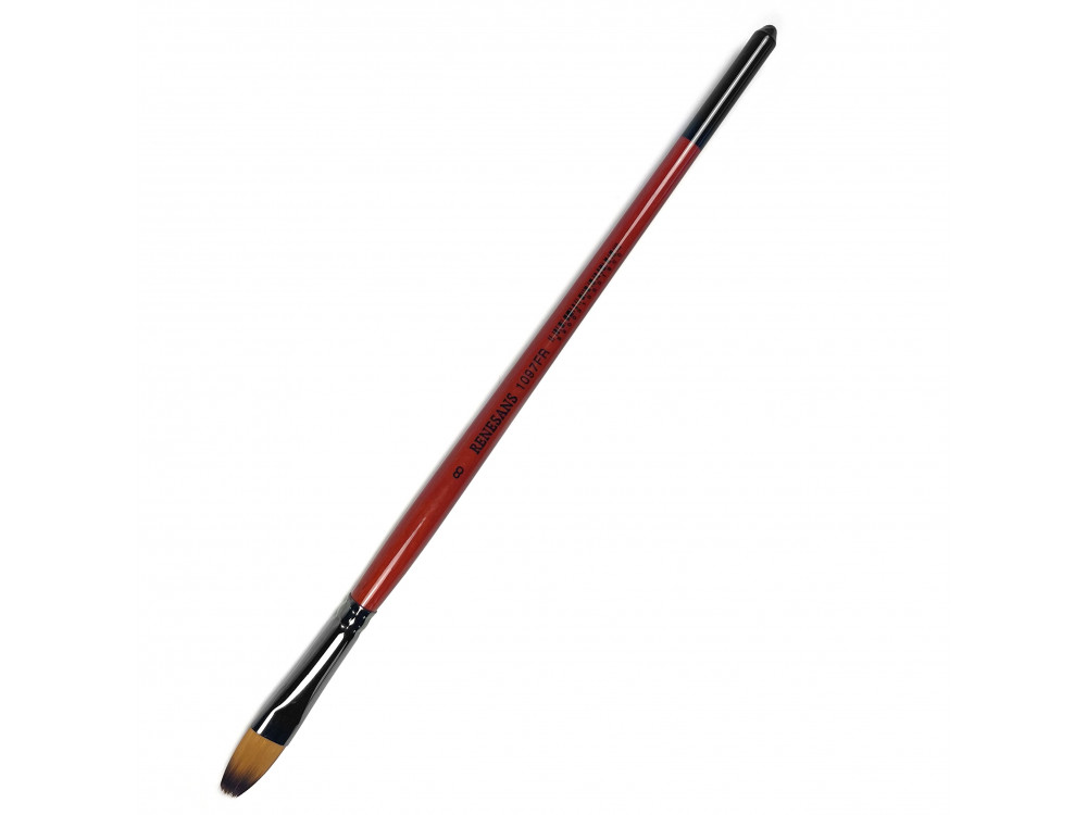 Filbert, synthetic brush, 1097FR series - Renesans - short handle, no. 8