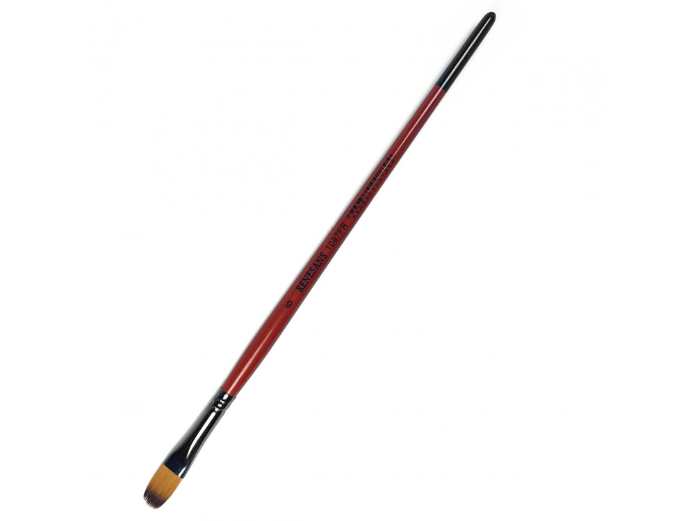 Filbert, synthetic brush, 1097FR series - Renesans - short handle, no. 6