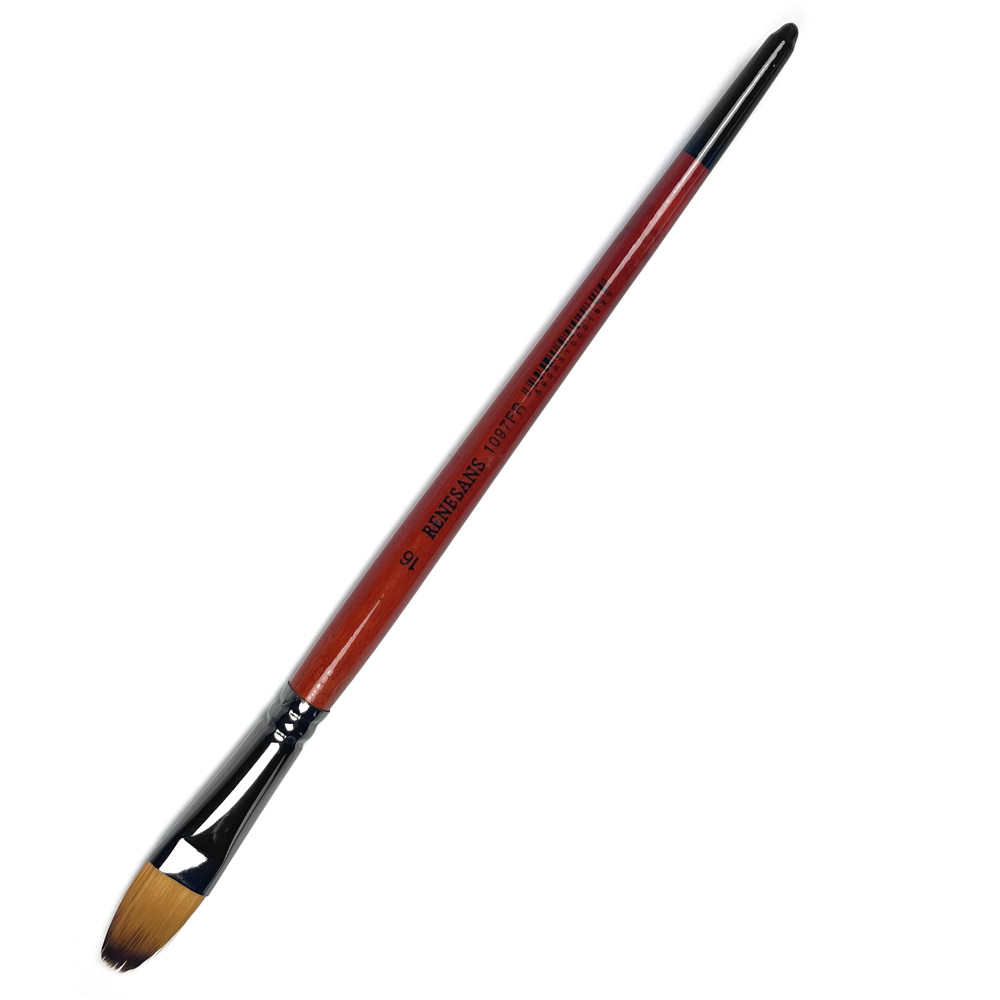 Filbert, synthetic brush, 1097FR series - Renesans - short handle, no. 16