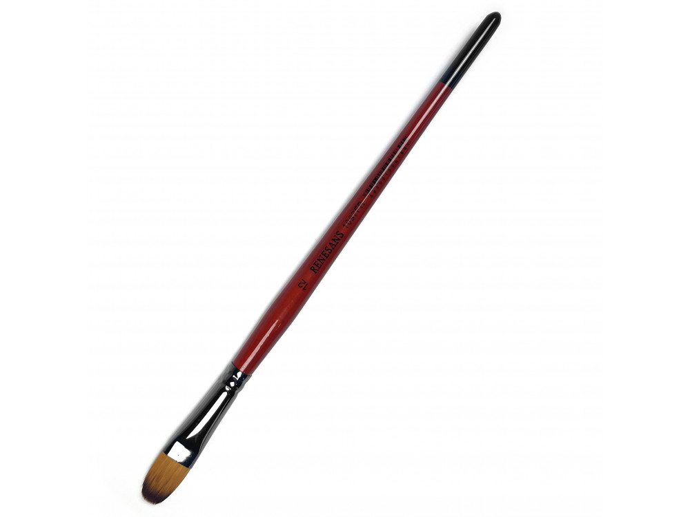 Filbert, synthetic brush, 1097FR series - Renesans - short handle, no. 12