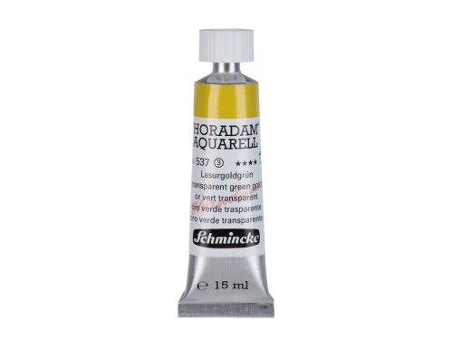 Horadam Aquarell watercolor paint - Schmincke - 537, Transparent Green Gold, 15 ml