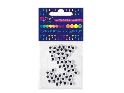 ADHESIVE WIGGLE EYES 6 MM, 50 PCS