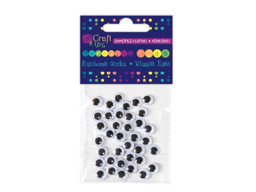 ADHESIVE WIGGLE EYES 8 MM, 36 PCS