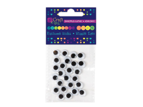 ADHESIVE WIGGLE EYES 10 MM, 24 PCS