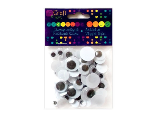 ASSORTED ADHESIVE WIGGLE EYES, 75 PCS
