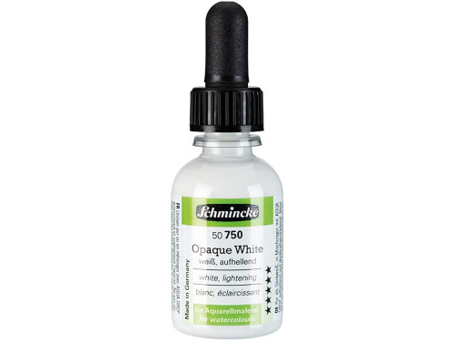 Medium do akwareli w płynie - Schmincke - Opaque White, 30 ml