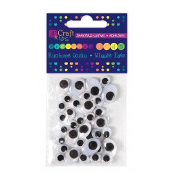 ADHESIVE ASSORTED OVAL WIGGLE EYES, 36 PCS