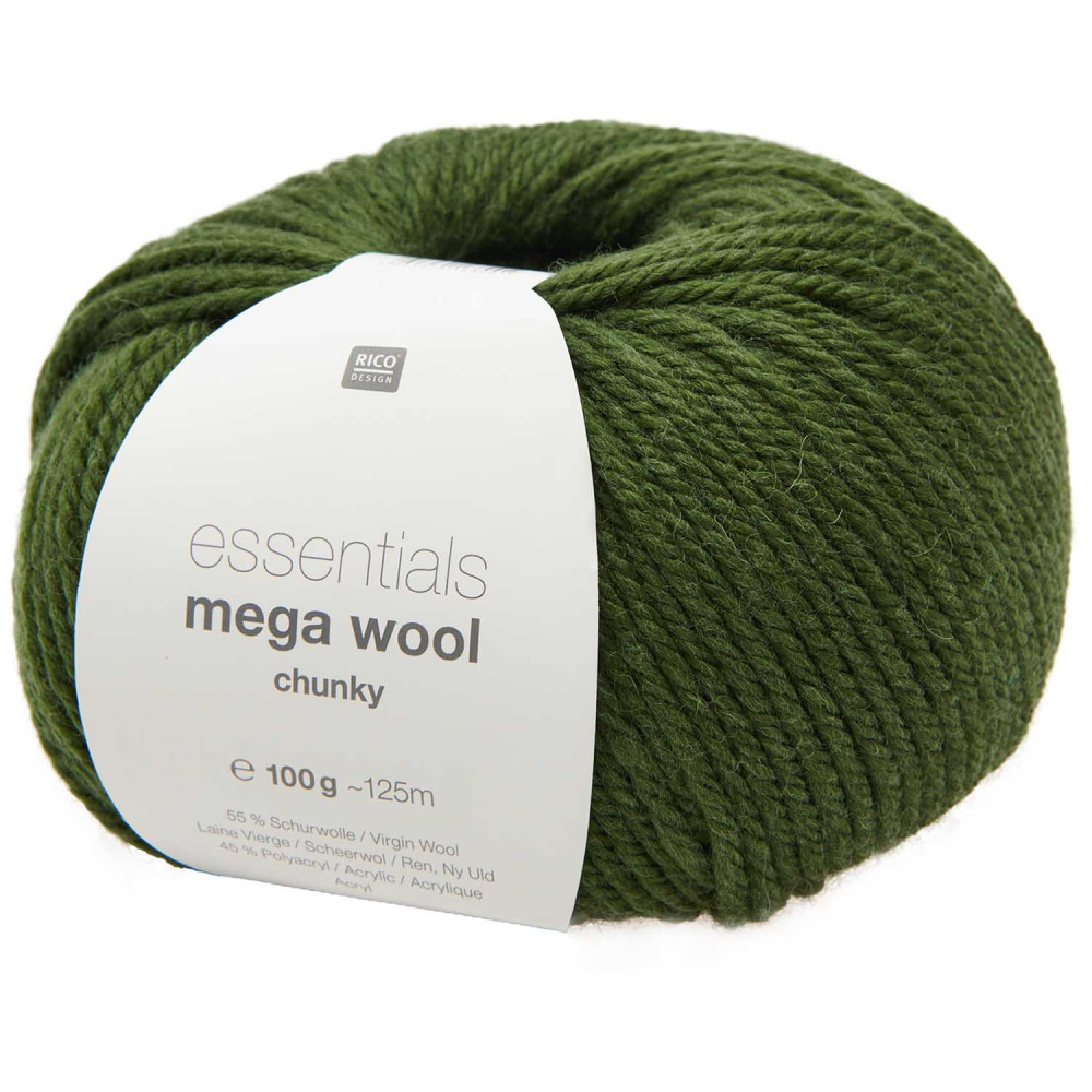 Włóczka Essentials Mega Wool Chunky - Rico Design - Moss, 100 g