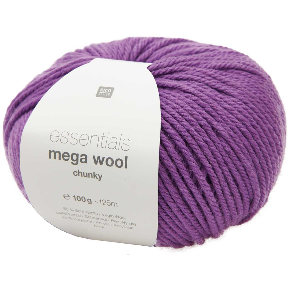 Essentials Mega Wool Chunky yarn - Rico Design - Purple, 100 g