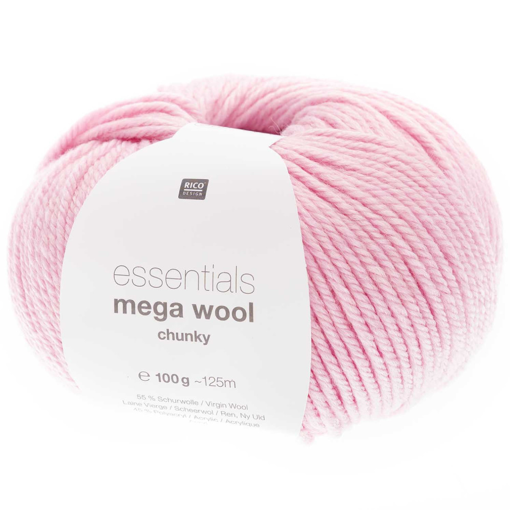 Essentials Mega Wool Chunky yarn - Rico Design - Candy Pink, 100 g
