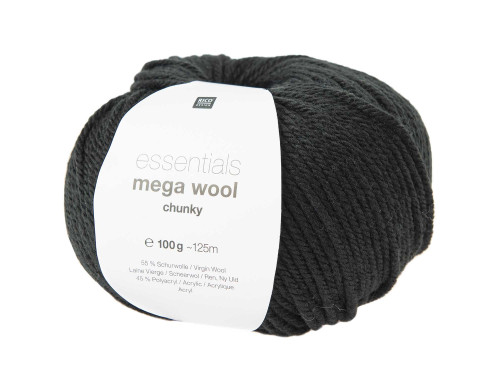 Włóczka Essentials Mega Wool Chunky - Rico Design - Black, 100 g