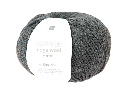 Włóczka Essentials Mega Wool Chunky - Rico Design - Anthracite, 100 g