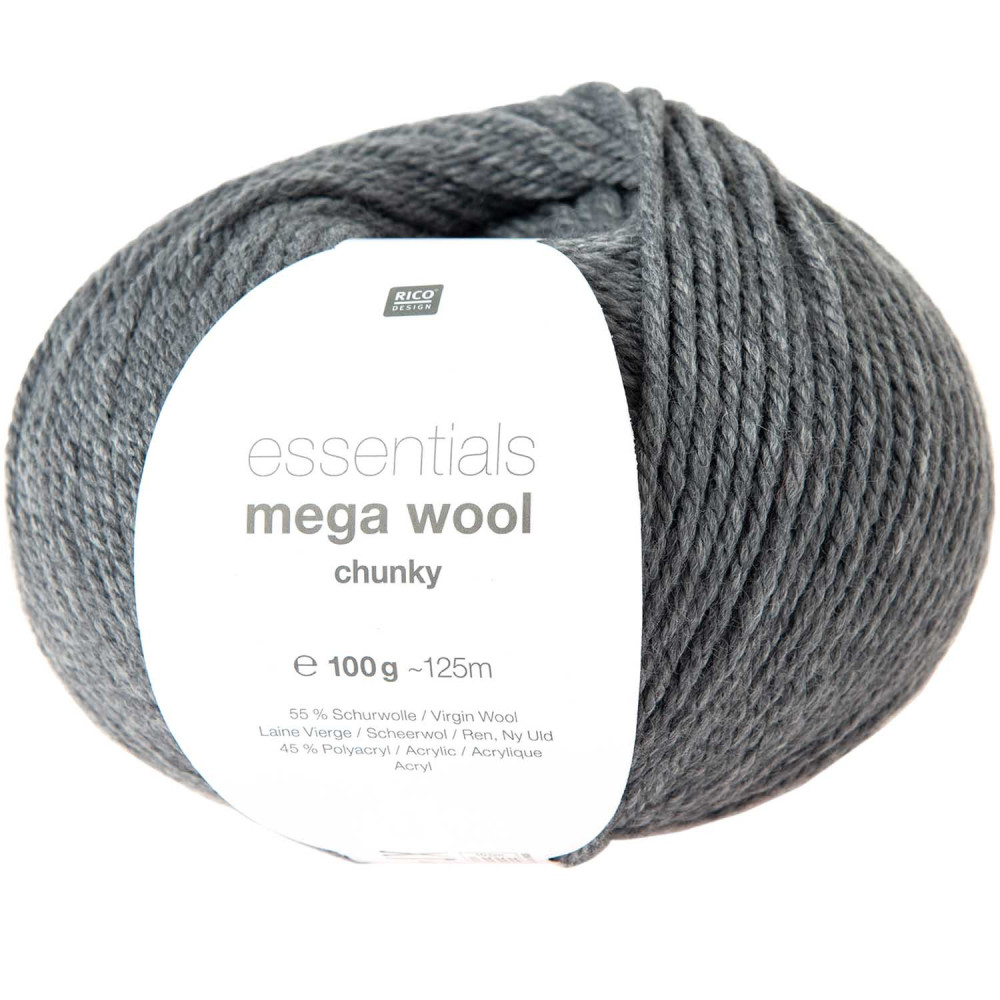 Essentials Mega Wool Chunky yarn - Rico Design - Grey, 100 g