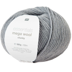 Essentials Mega Wool Chunky yarn - Rico Design - Light Grey, 100 g