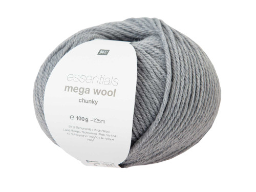 Essentials Mega Wool Chunky yarn - Rico Design - Light Grey, 100 g