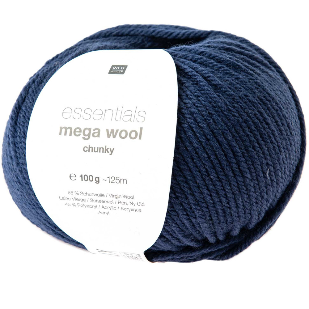 Essentials Mega Wool Chunky yarn - Rico Design - Blue, 100 g
