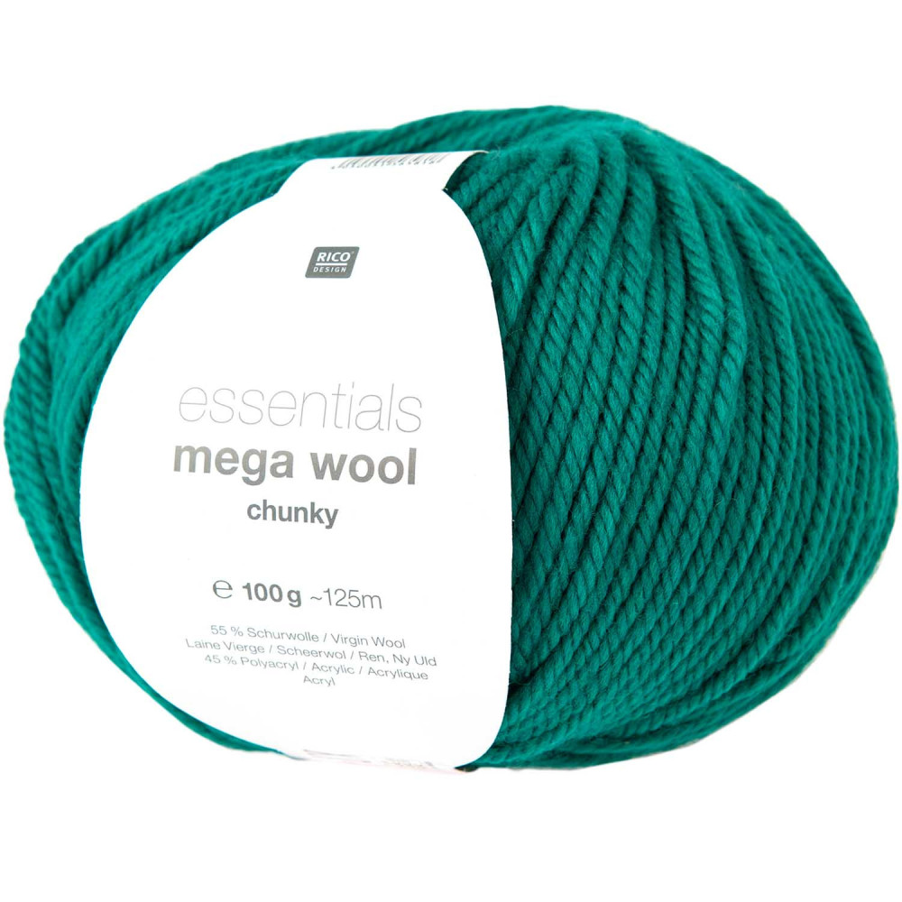 Essentials Mega Wool Chunky yarn - Rico Design - Green, 100 g