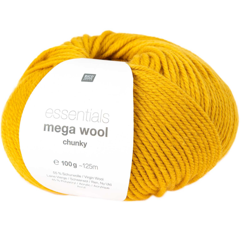 Essentials Mega Wool Chunky yarn - Rico Design - Mustard, 100 g
