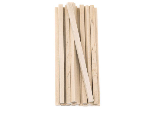 Wooden creative sticks - DpCraft - squared, 6 mm, 16 pcs
