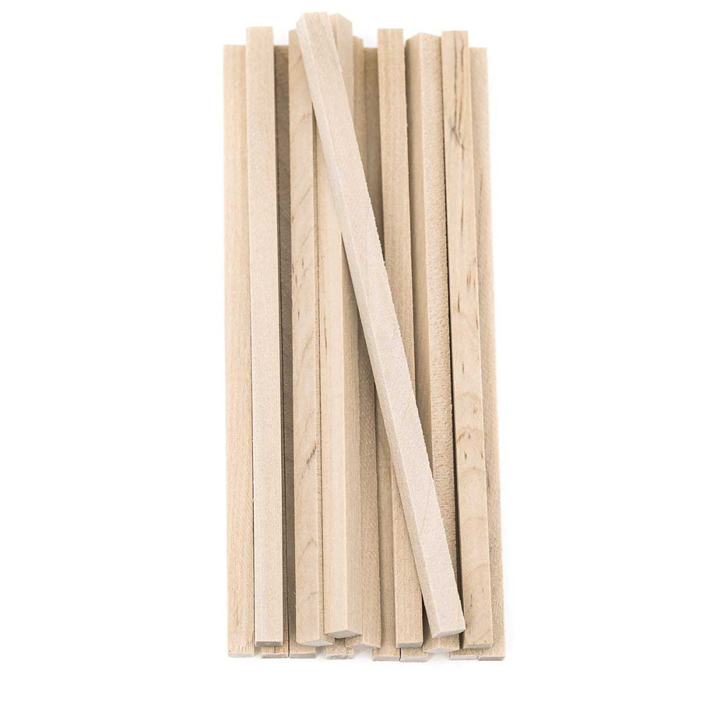 Wooden creative sticks - DpCraft - squared, 6 mm, 16 pcs