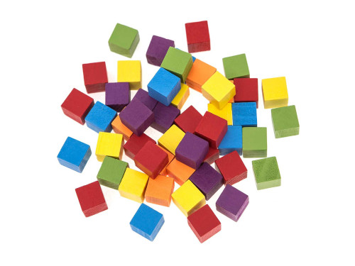 Wooden cubes - DpCraft - colorful, 49 pcs