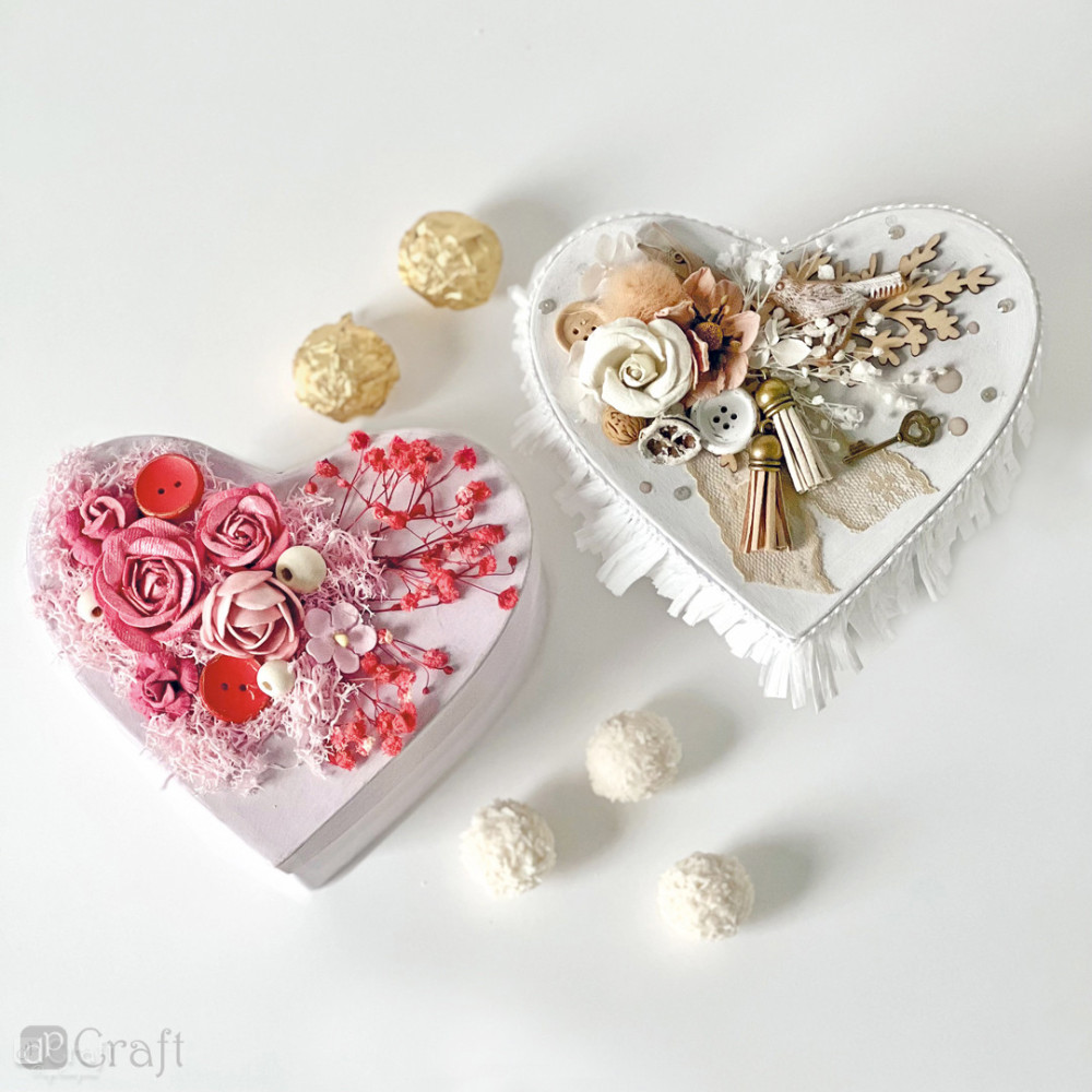 Paper flowers, roses - DpCraft - pink & red, 10 pcs