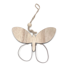 Wooden butterfly pendant -...