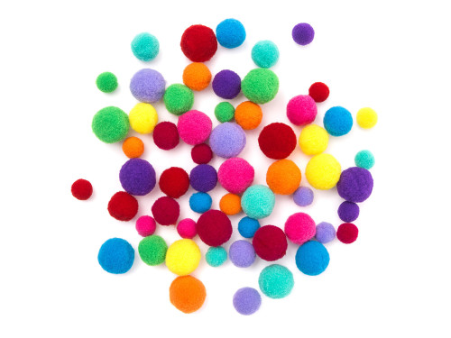Plush pompoms - DpCarft - Juicy, 60 pcs.