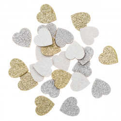Wooden hearts with glitter - DpCraft - 24 pcs