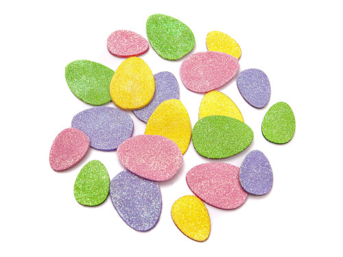 Foam glitter stickers, Eggs - DpCraft - pastel, 20 pcs