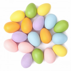 Plastic eggs with holes - DpCraft - rainbow, 18 pcs