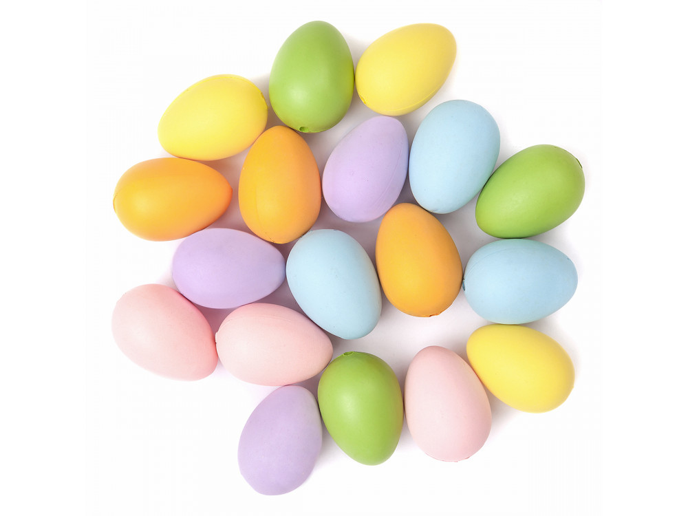 Plastic eggs with holes - DpCraft - rainbow, 18 pcs