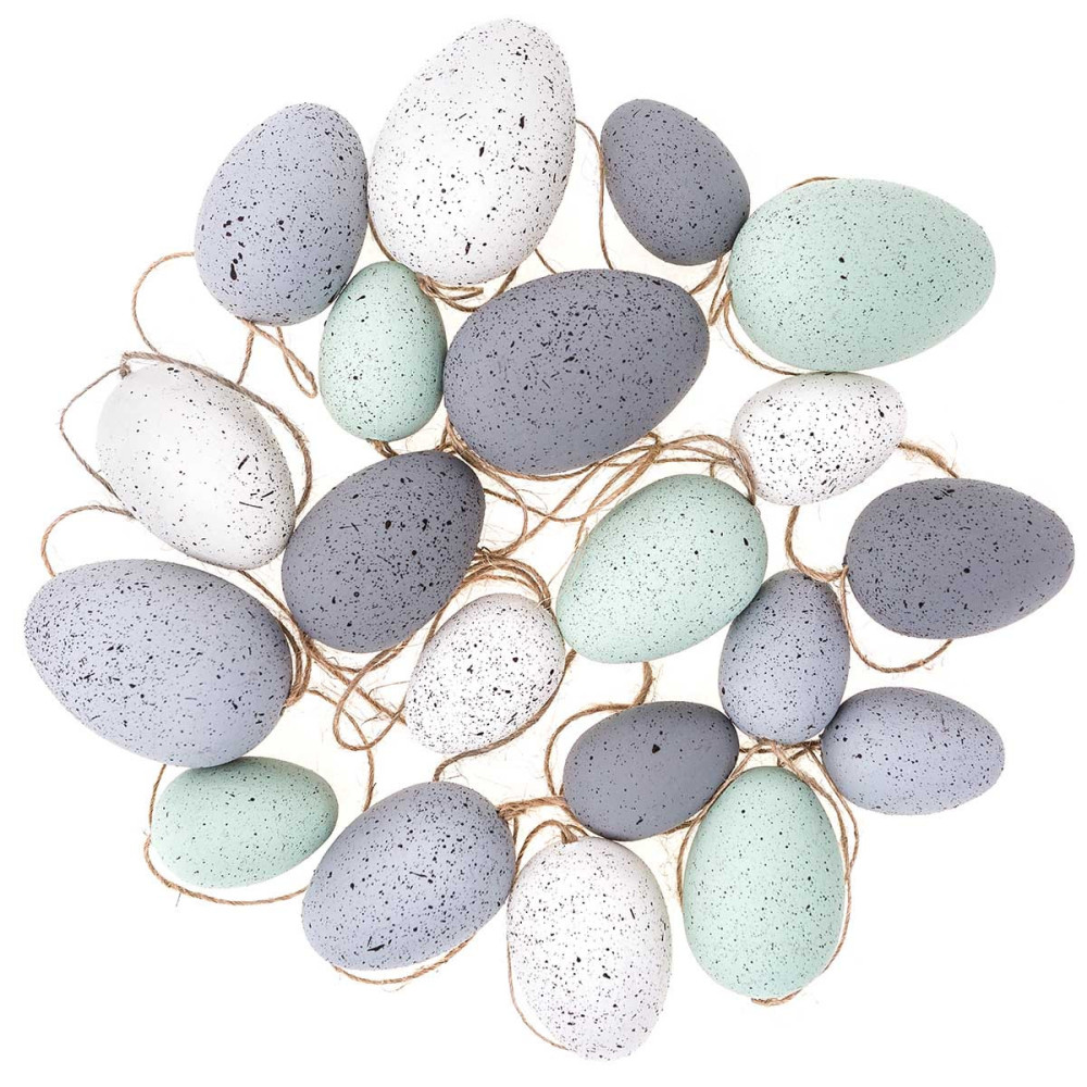 Eggs pendants, spotted - DpCraft - mint & neutral, 20 pcs