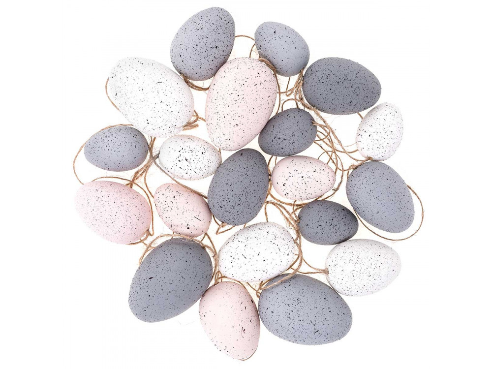 Eggs pendants, spotted - DpCraft - pink & neutral, 20 pcs