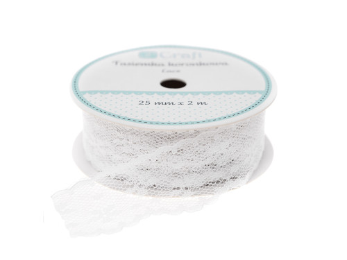Lace ribbon - DpCraft - white, 25 mm, 2 m